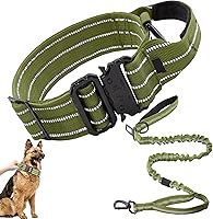 Vista 32 de Tactical Dog Collar, Adjustable Military Training Reflective Nylon Dog Collar with Control Handle, Heavy Duty Metal Buckle for Medium and Large Black