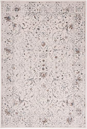 Miniatura 2 de SAFAVIEH Noble Collection - Alfombra de área de 8 x 10 pies, multicolor y beige, diseño de viscosa envejecida, ideal para zonas de alto tráfico en