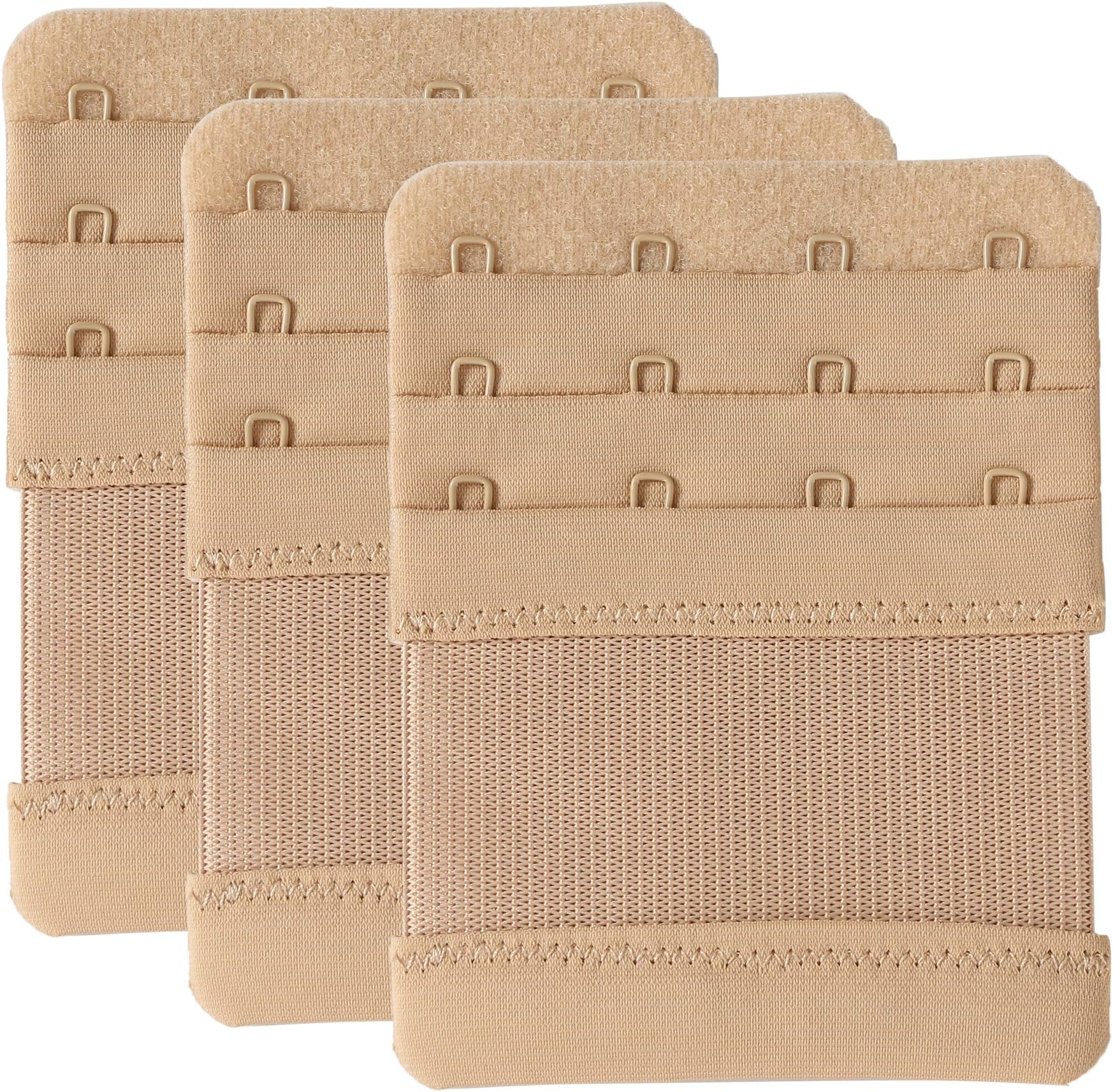 Magicmode Bra Extenders 4 Hook Elastic Stretchy Bra Extensions Strap Comfortable 3pcs-Pack