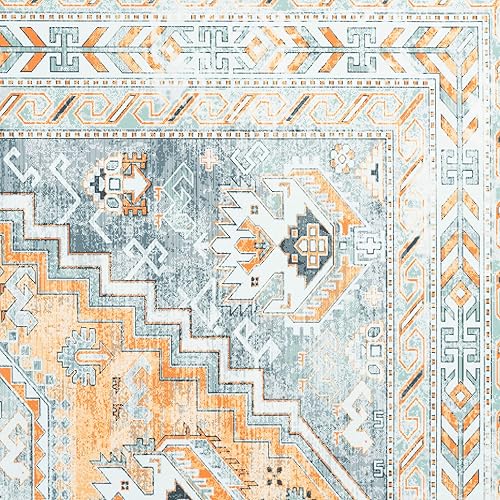 Miniatura 7 de Tayse Alfombra de área de estilo persa, con parte trasera antideslizante de 5 x 7 pulgadas, alfombras tradicionales para sala de estar, comedor,