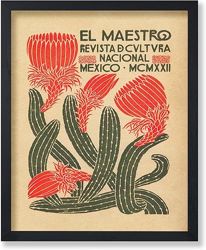 Poster Master Póster de viaje  Arte de pared vintage de cultura mexicana El Maestro  Decoración de pared de cactus  Póster de arte de pared sin