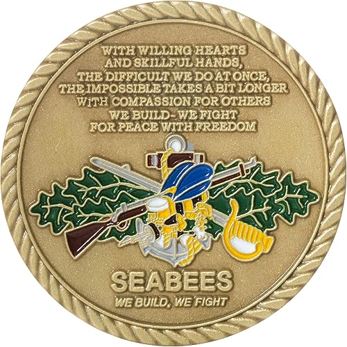 Miniatura 2 de Moneda de desafío de batallones de construcción naval de los Seabees de la Marina de los Estados Unidos