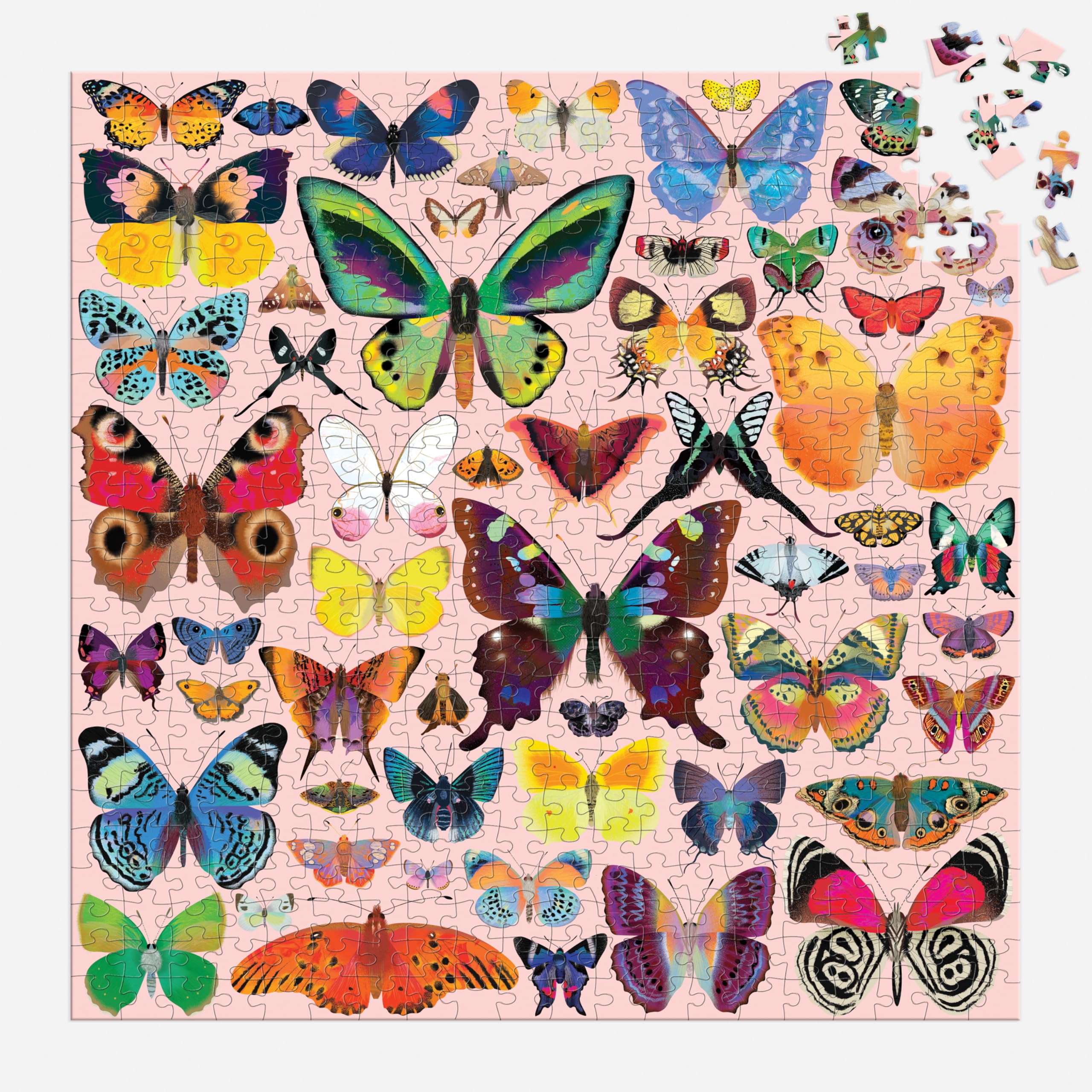 Mudpuppy Brilliant Butterflies - 500 Piece Family Jigsaw Puzzle with Colorful and Fun Illustrations of Beautiful Butterflies for Children Ages 8 and Up - Image 4