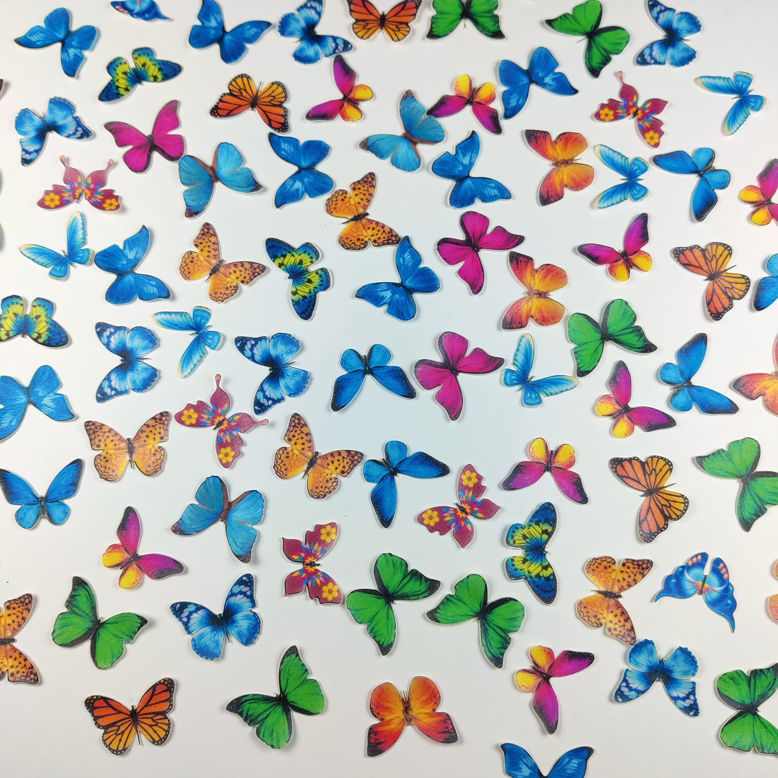 Tastycrafts Pre-Cut Wafer Paper Butterflies - Cake Topping & Décor - Edible, Stick-on Decorations for Cake, Cupcake & Pastry - Mix Small Butterfly - 40 Pcs (WPC-006) - Image 5 thumbnail