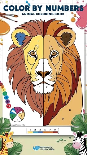 color by numbers coloring book animals: Adorable Animal Kingdom | Relaxing Woodland Creature Coloring Pages | Stress-Relieving Wildlife Designs – vue 4