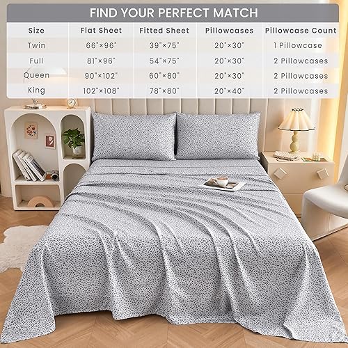 Miniatura 7 de Mooreeke Sábanas tamaño queen, con estampado de leopardo, suave microfibra, fundas de almohada incluidas, bajera que no se sale y con esquinas