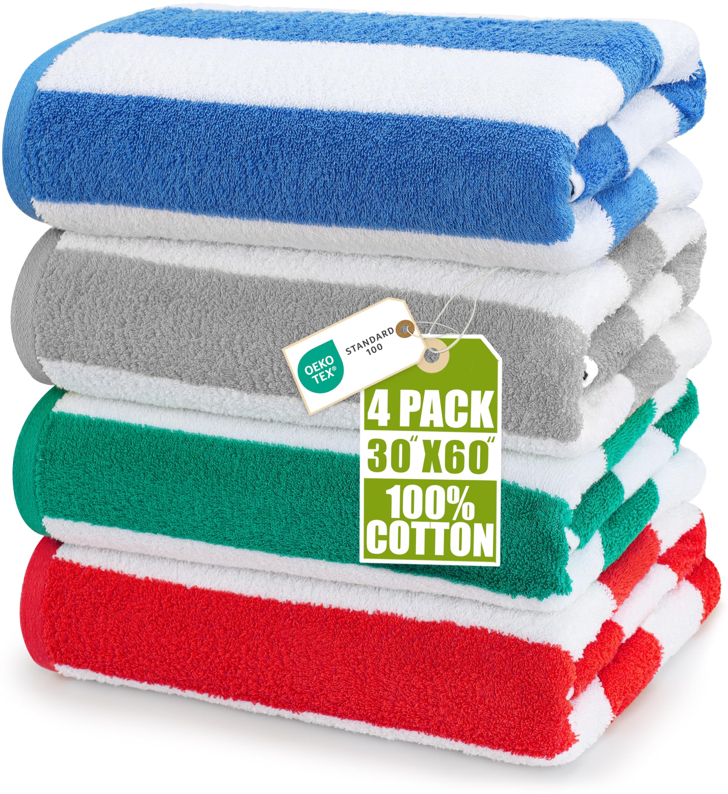 Pack of 4 Cabana Beach Towels