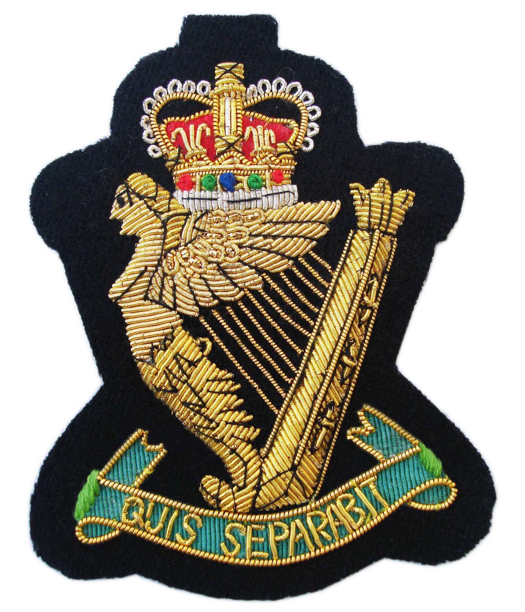Royal Ulster Rifles, Blazer Badge Wire Bullion, LI-EMB-0003