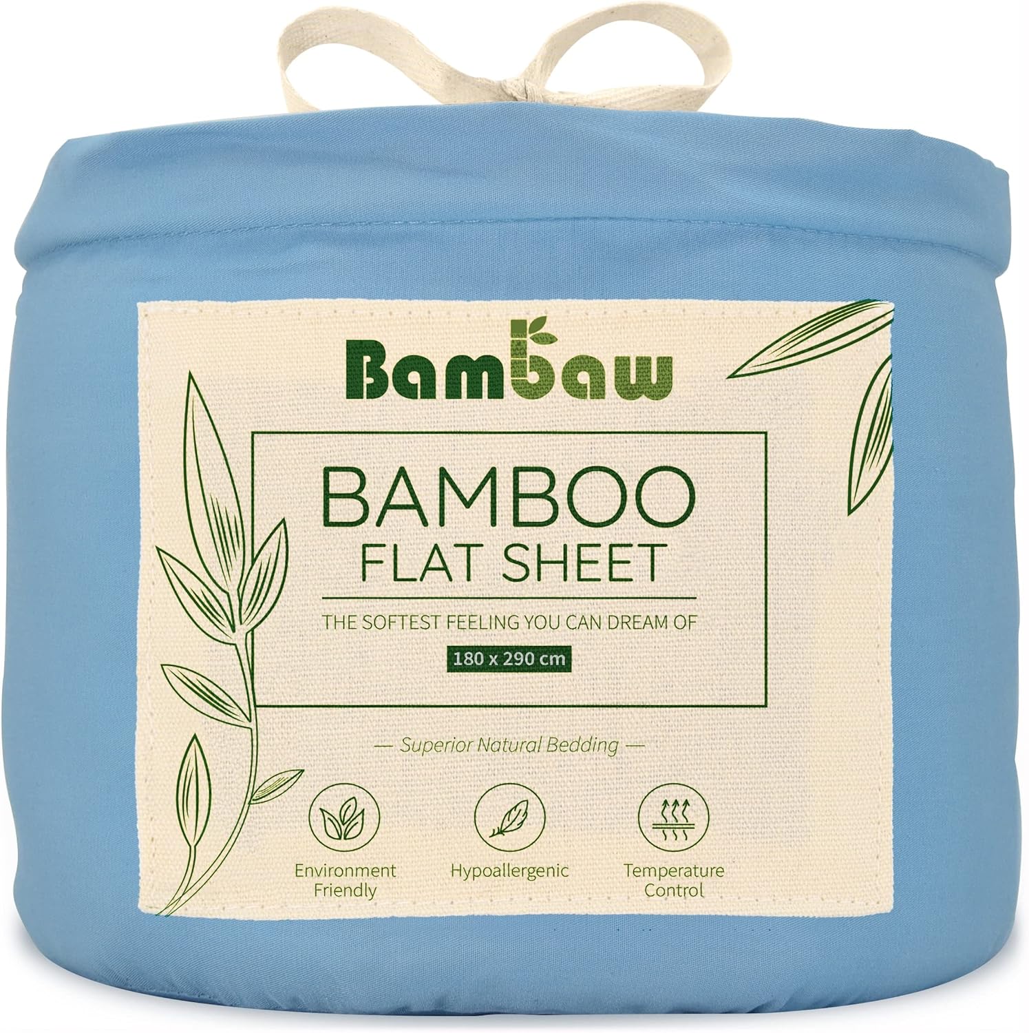 Sábana Encimera Azul Claro | Sabanas Bambu | Sabanas Antiacaros | Sabana Termoreguladora | Sabanas Modernas | Sabana Encimera Cama 105 | 180x290 cm | Bambaw