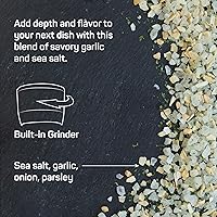 Vista 3 de Papa Palermo Condimento de sal marina de ajo con molinillo, Kosher, todo natural, sin aditivos, 9 onzas