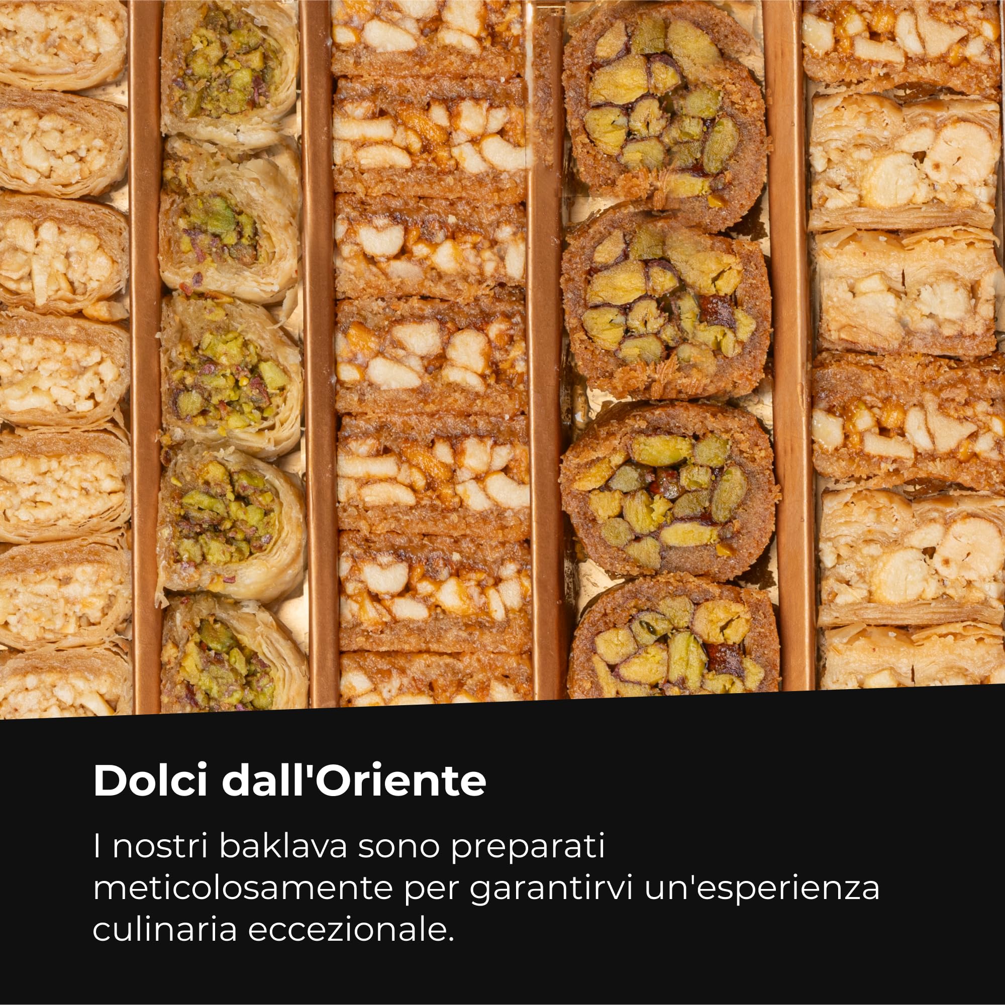 Baklava 750g, 68 Piezas | Surtido Dulces Orientales | Mezcla de Baklava con Pistachos y Anacardos | Elegante caja de regalo I Sin conservantes, sin aditivos, sin colorantes I Dulces Árabes