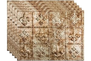 Fleur de Lis Bronze Peel and Stick Vinyl Backsplash Tiles are Where Opulence Meets Durability