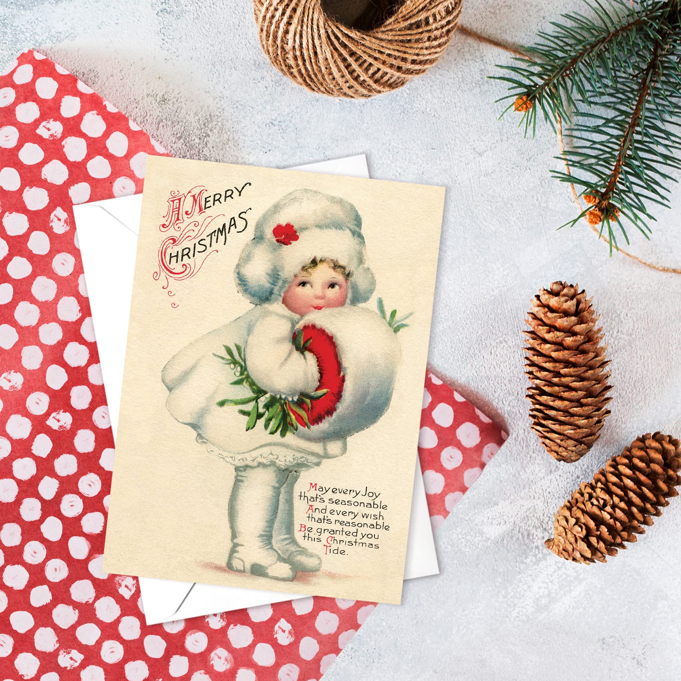 Greetingles Bellissimo biglietto di Natale goffrato con busta 22