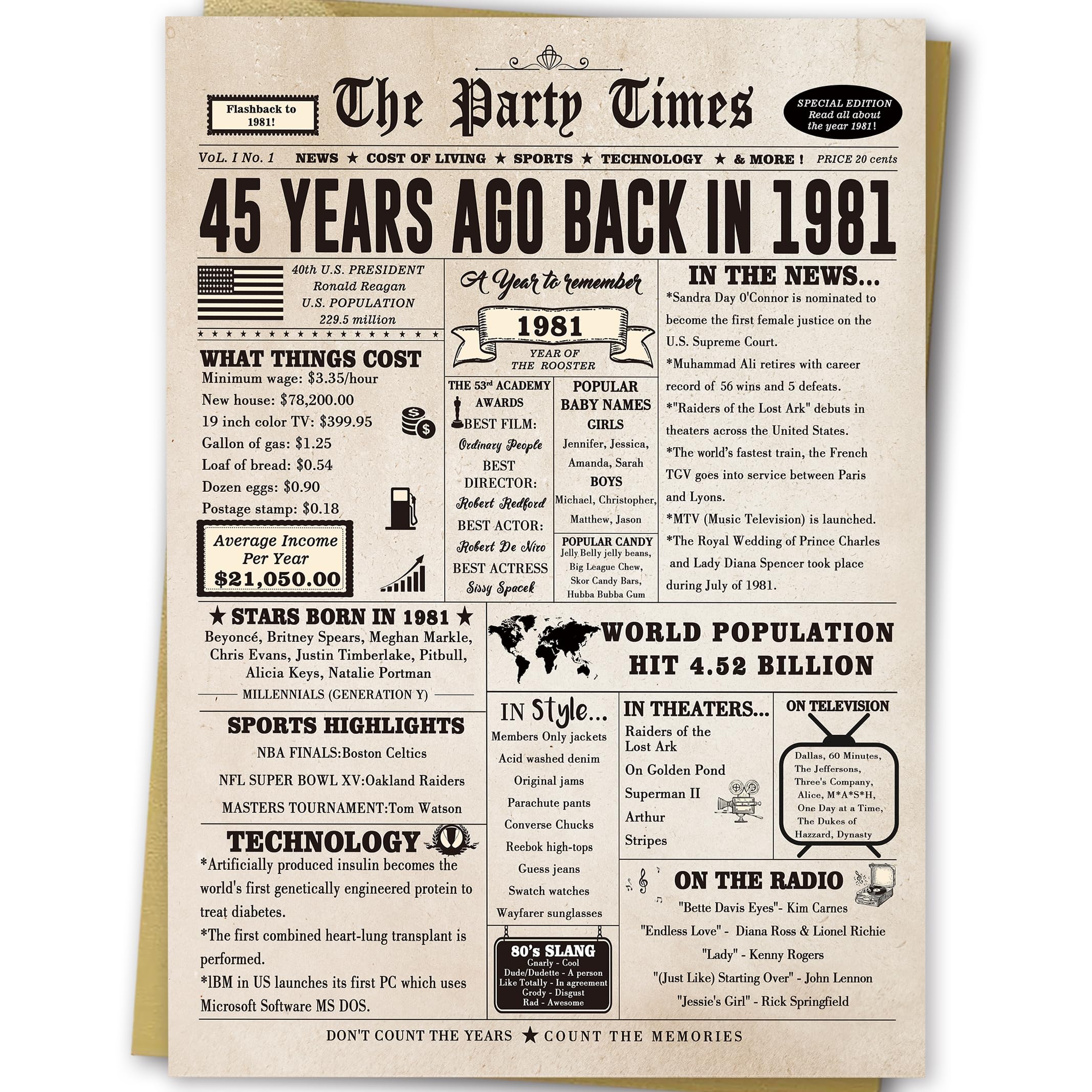 Ziwenhu Jumbo 45th Birthday Gift for Women Men,Happy 45 Year Old Birthday Card for Husband Wife,45th Birthday Gift Idea for Him Her,45th Birthday