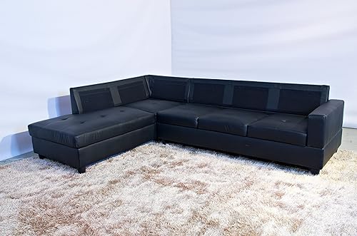 Miniatura 6 de Life Style Furniture - Juego de sofá seccional con otomana, color negro