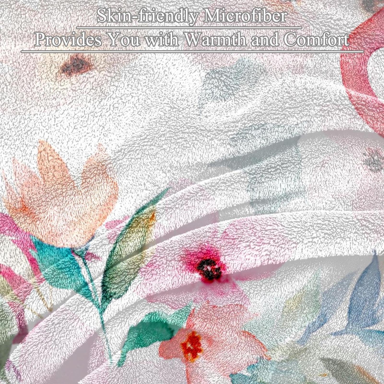 Amazon.co.jp: ピンクの花とフラミンゴ スローブランケット軽量