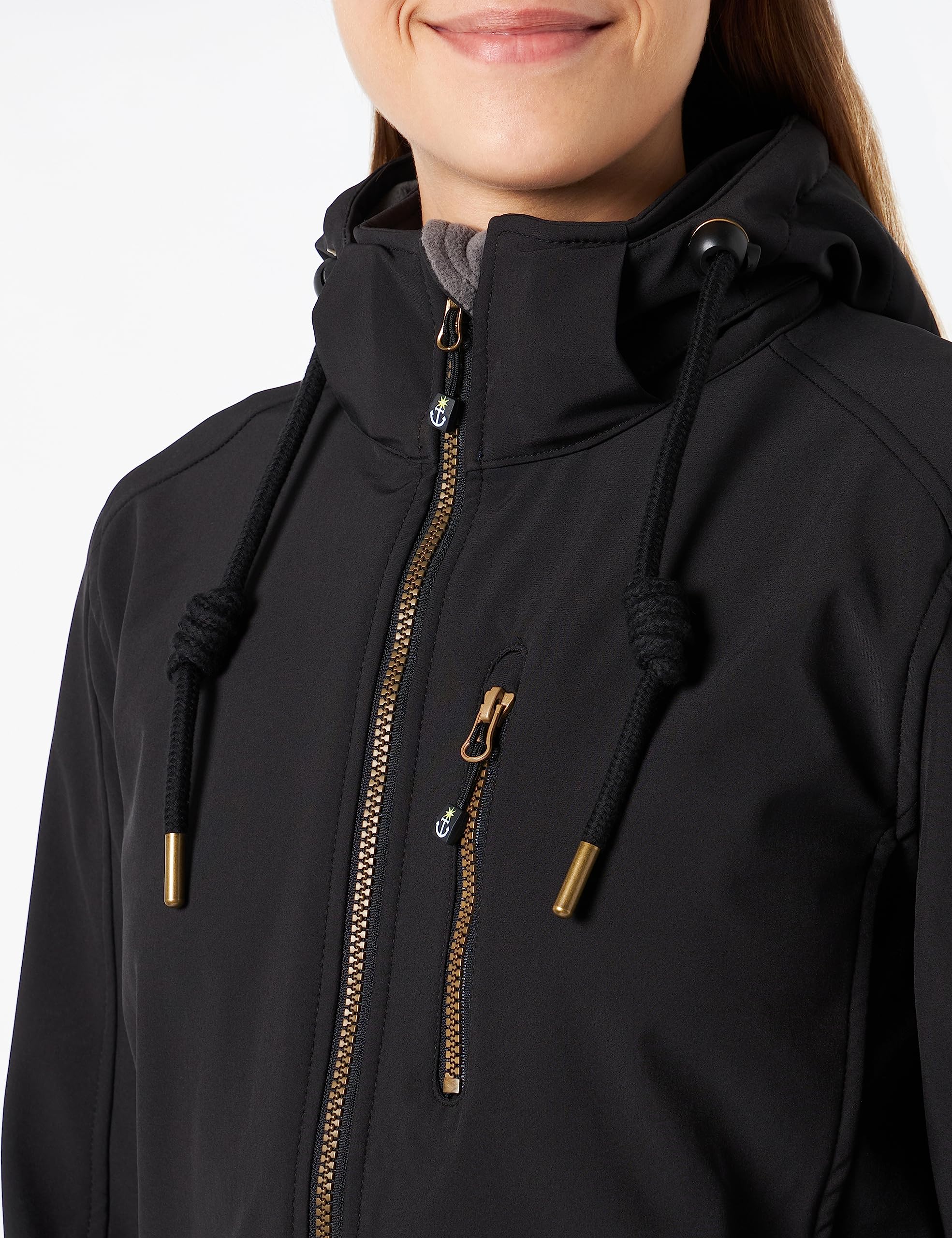 Ankerglut Ankerglutfreude-Chaqueta de Entretiempo para Mujer con Capucha Desmontable Softshell