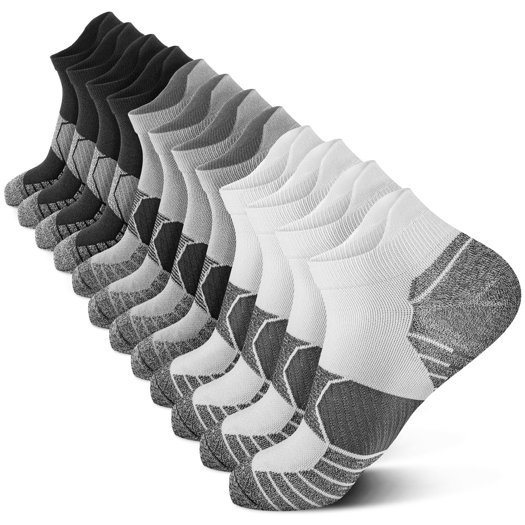 PAPLUS Compression Running Socks Women (6 Pairs), Ankle Athletic Socks Low Cut with Arch Support…