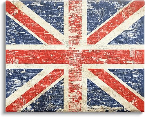 Stupell Industries Rustic United Kingdom Flag Canvas Wall Art Design by Peter Horjus