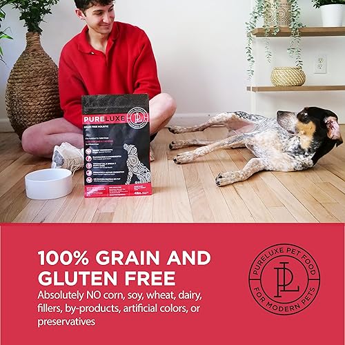 Miniatura 5 de PURELUXE Alimento para perros sin cereales y gluten, nutrición Elite Nutrition de cordero y garbanzo, hipoalergénico, para todas las razas y