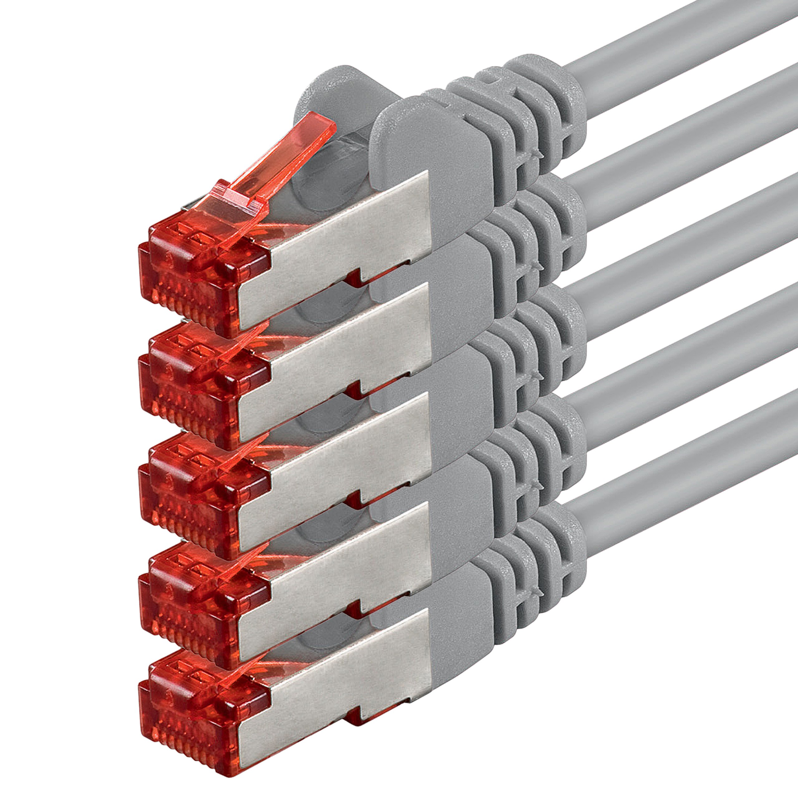 x 10 m - Cavo di rete Cat 6 Cavo patch Cat 6 RJ45 SFTP - Grigio