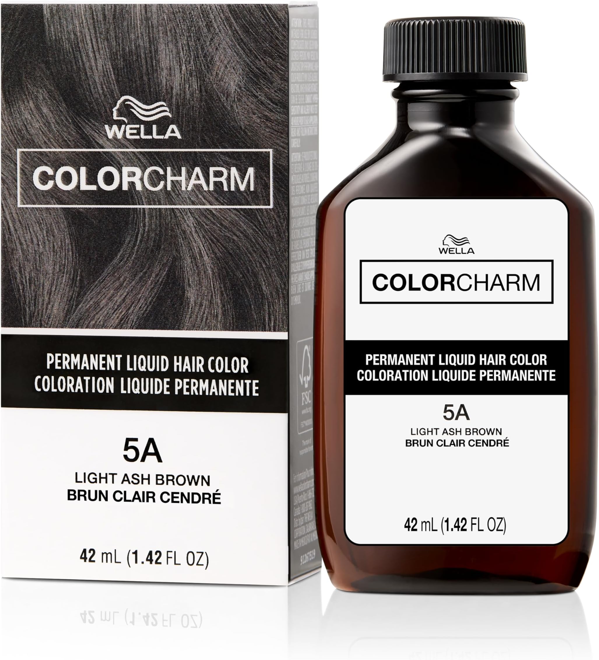 Color Charm Wella Permanent Liquid Creme Hair 5A/246 Light Ash Brown Cendre Clair