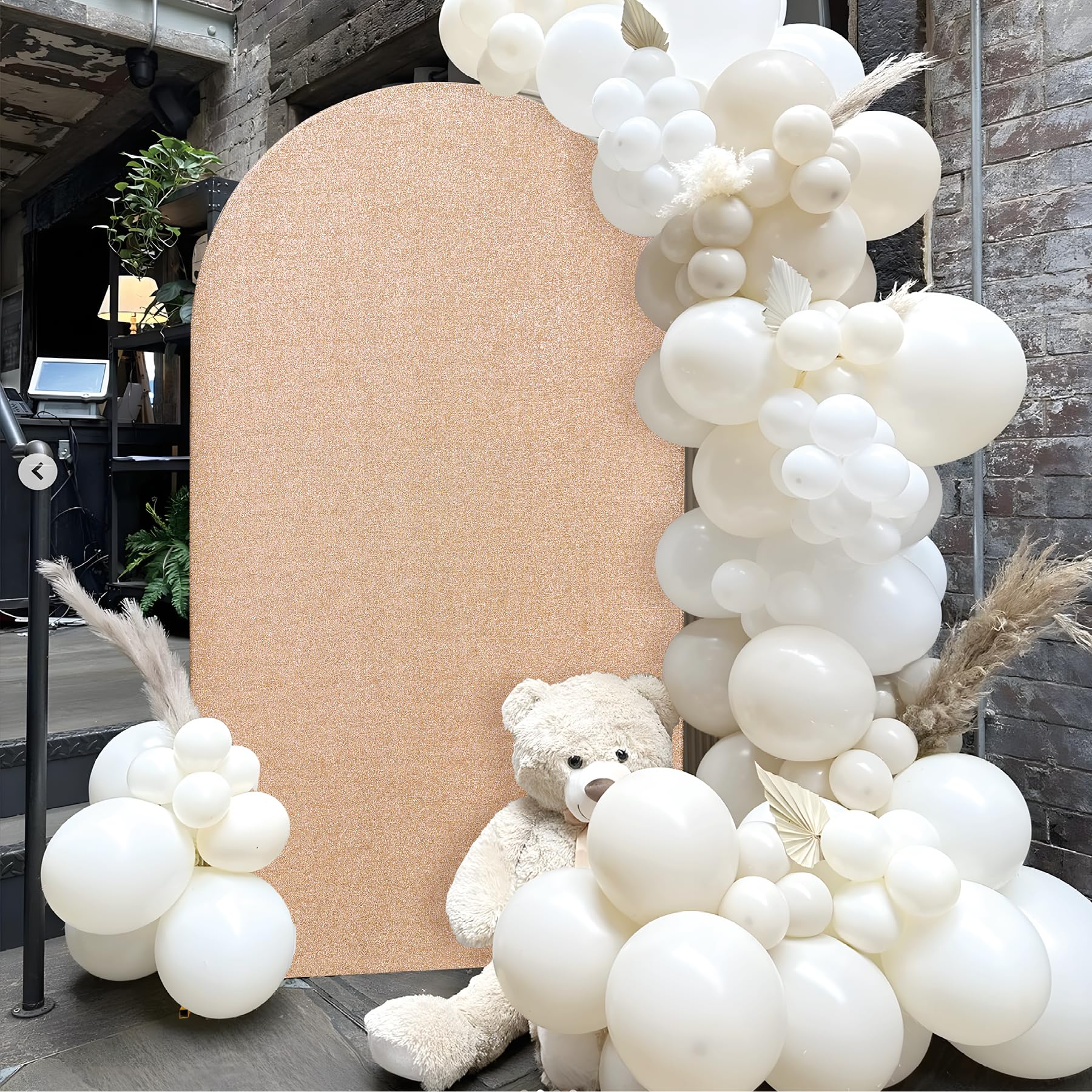 Copertura Per Arco Glitter Argento 2m - Sfondo Per Feste, Matrimoni, Compleanni | Senza Struttura