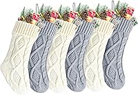 Vista 16 de Medias tejidas para Navidad, color tinto, verde y marfil