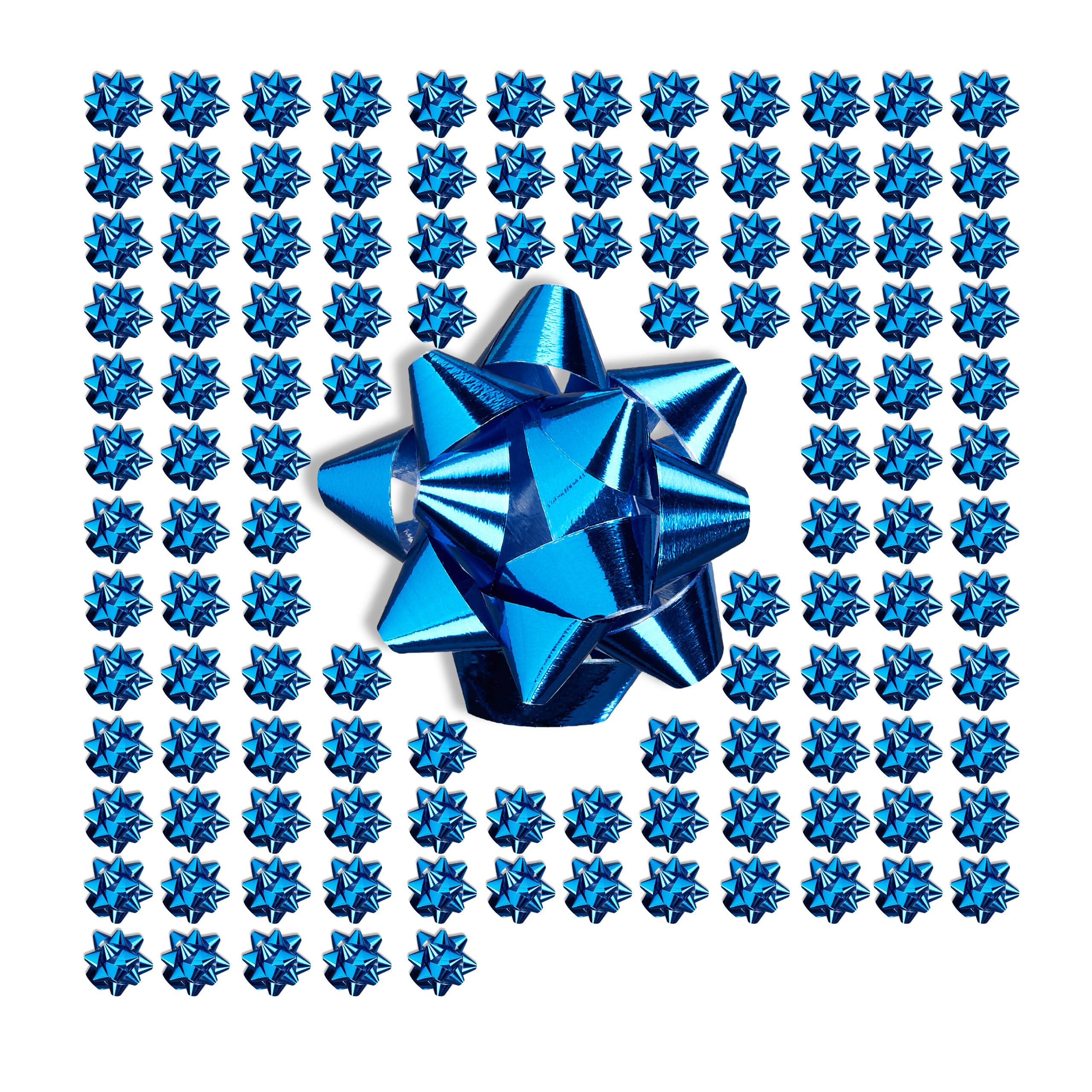 1000 x Geschenkschleifen, selbstklebend, kleine Dekoschleifen für Weihnachten & Geburtstag, Zierschleifen, Ø 5 cm, blau