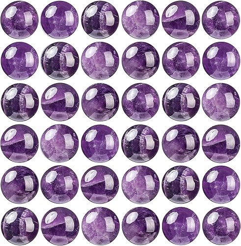 100 cuentas de piedra natural de 0.315 pulgadas de amatista redondas sueltas con cuerda elástica para pulseras, collares, joyería