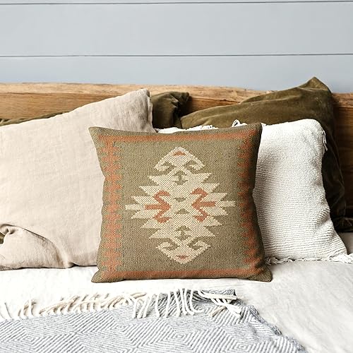 Miniatura 2 de Trade Star Kilim - Fundas de almohada tejidas a mano, 70% yute, 30% lana, fundas de almohada cuadradas, decoración del hogar, funda de cojín étnica,