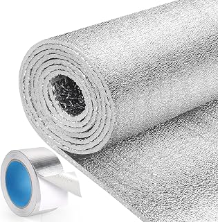 HADOR Reflective Window Insulation Kit 24x10ft Double-Sided Aluminum Foam Core - Winter RV Window Cover with Tape & Pads