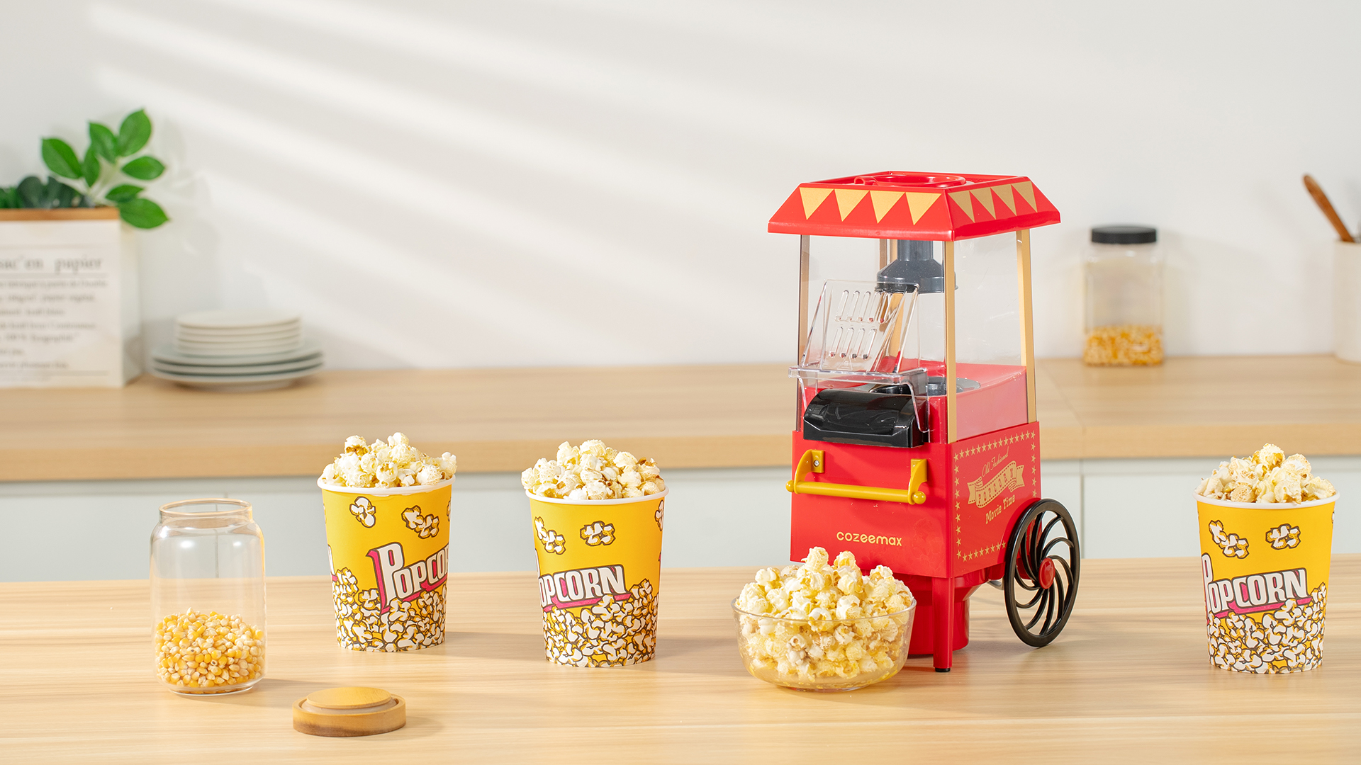 Popcorn Maker, Reemix 1200W Electric Popcorn Machine, No | WhichOne