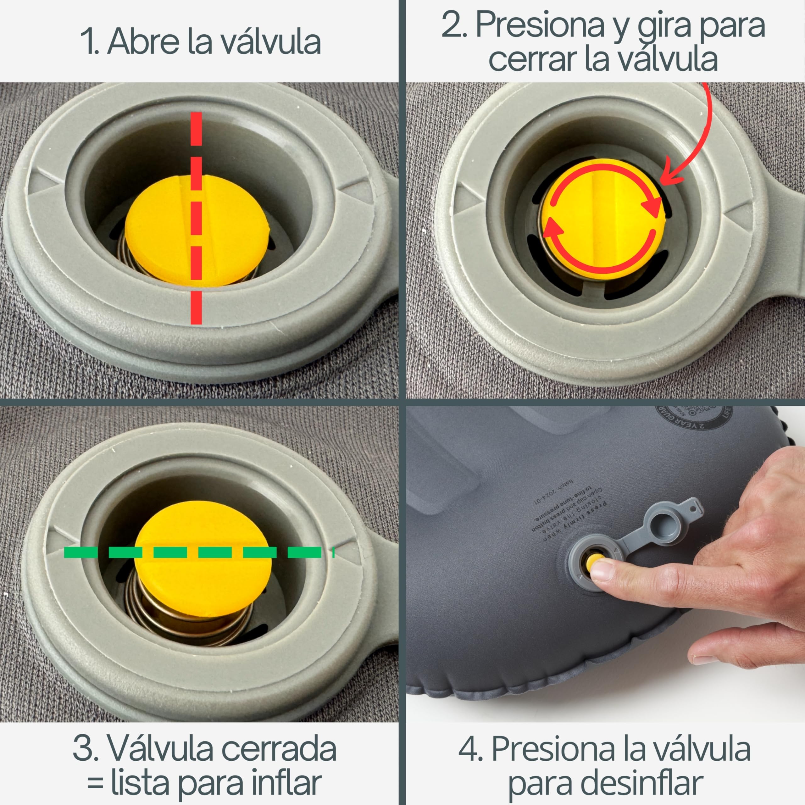 Trinordic Almohada Hinchable Ultraligera Camping – Funda Suave y Válvula Ajustable – Almohada Viaje Cómoda y Compacta – Accesorio para Senderismo, Mochilero y Bikepacking