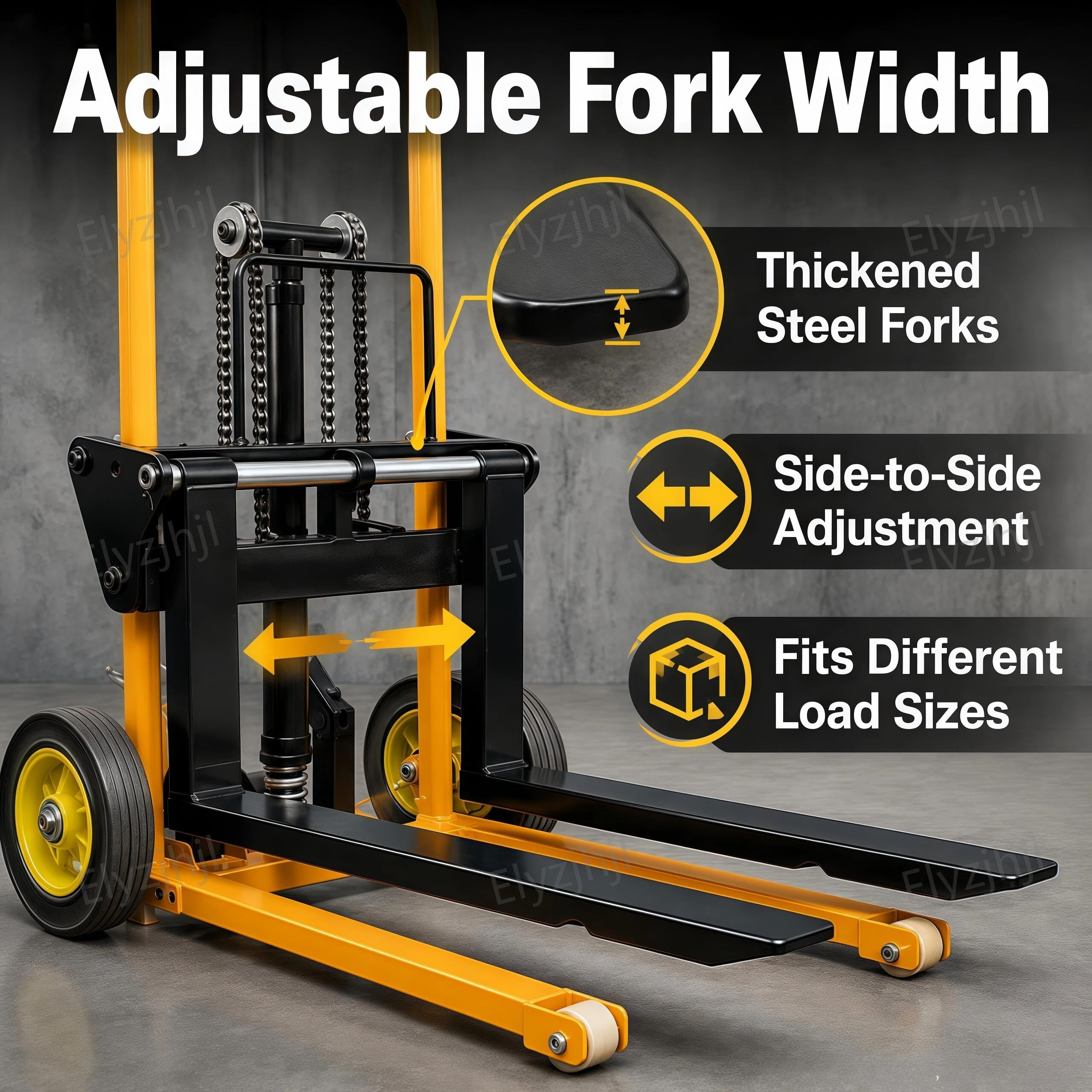 Carretilla Elevadora de PaletS Apiladores Apilador de ElevacióN Materiales | Sistema de ElevacióN con Pedal Manual Capacidad 200 kg Altura MáXima 900 mm Carretilla Elevadora Transporte MóVil Horquilla
