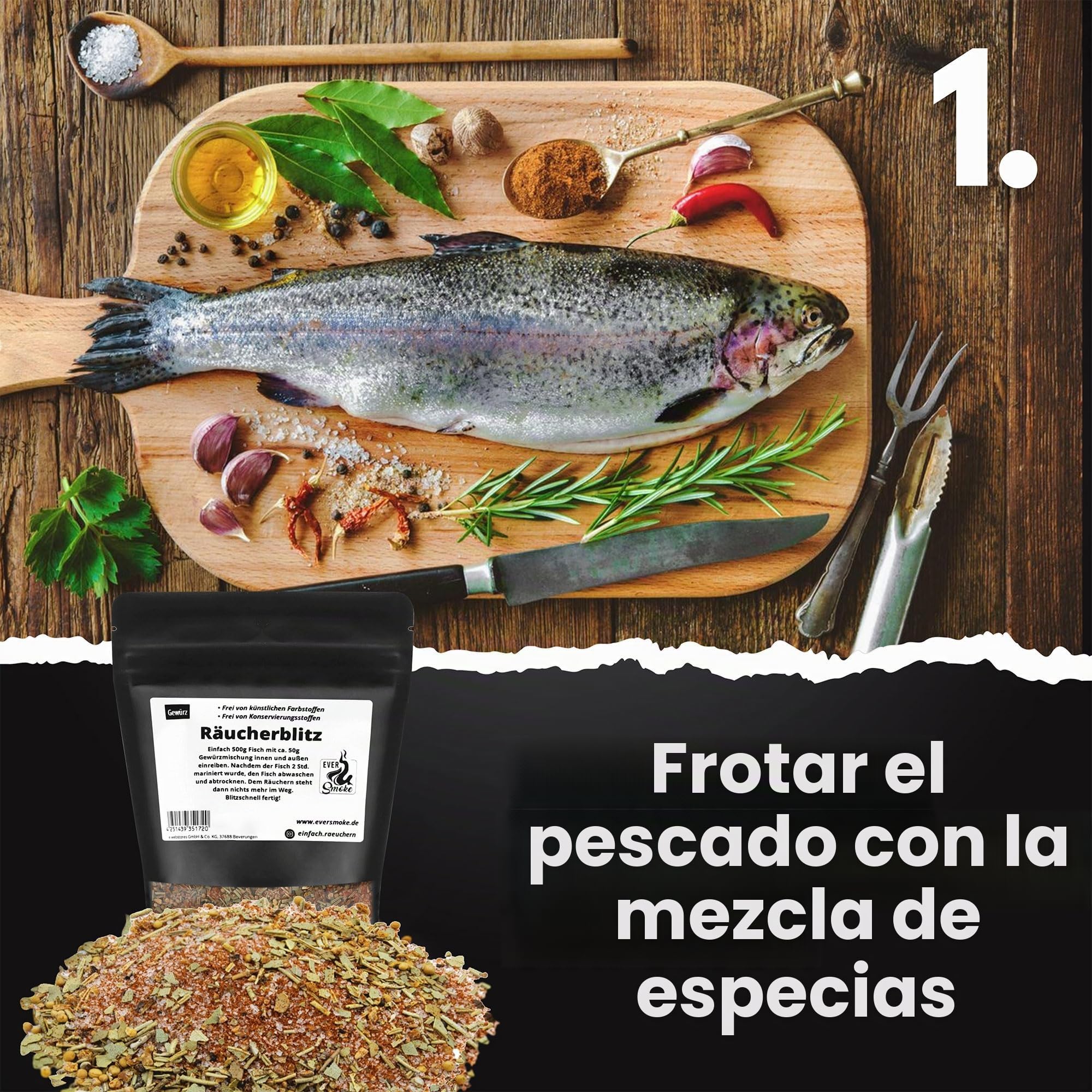 Deluxe Horno de ahumar de mesa XL de acero inoxidable con pasta combustible, con harina para ahumar, especias, quemador, inoxidable