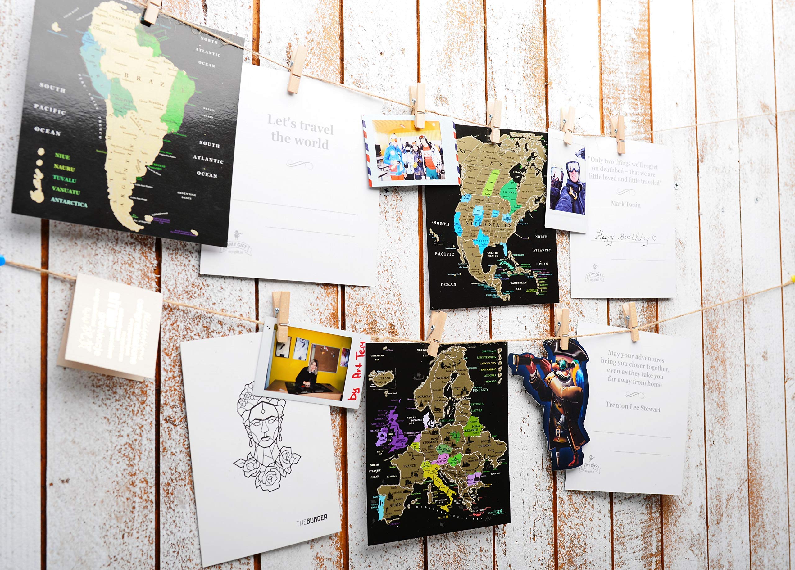 Scratch off map World Scratch card Greeting Cards Detailed 6 Continents