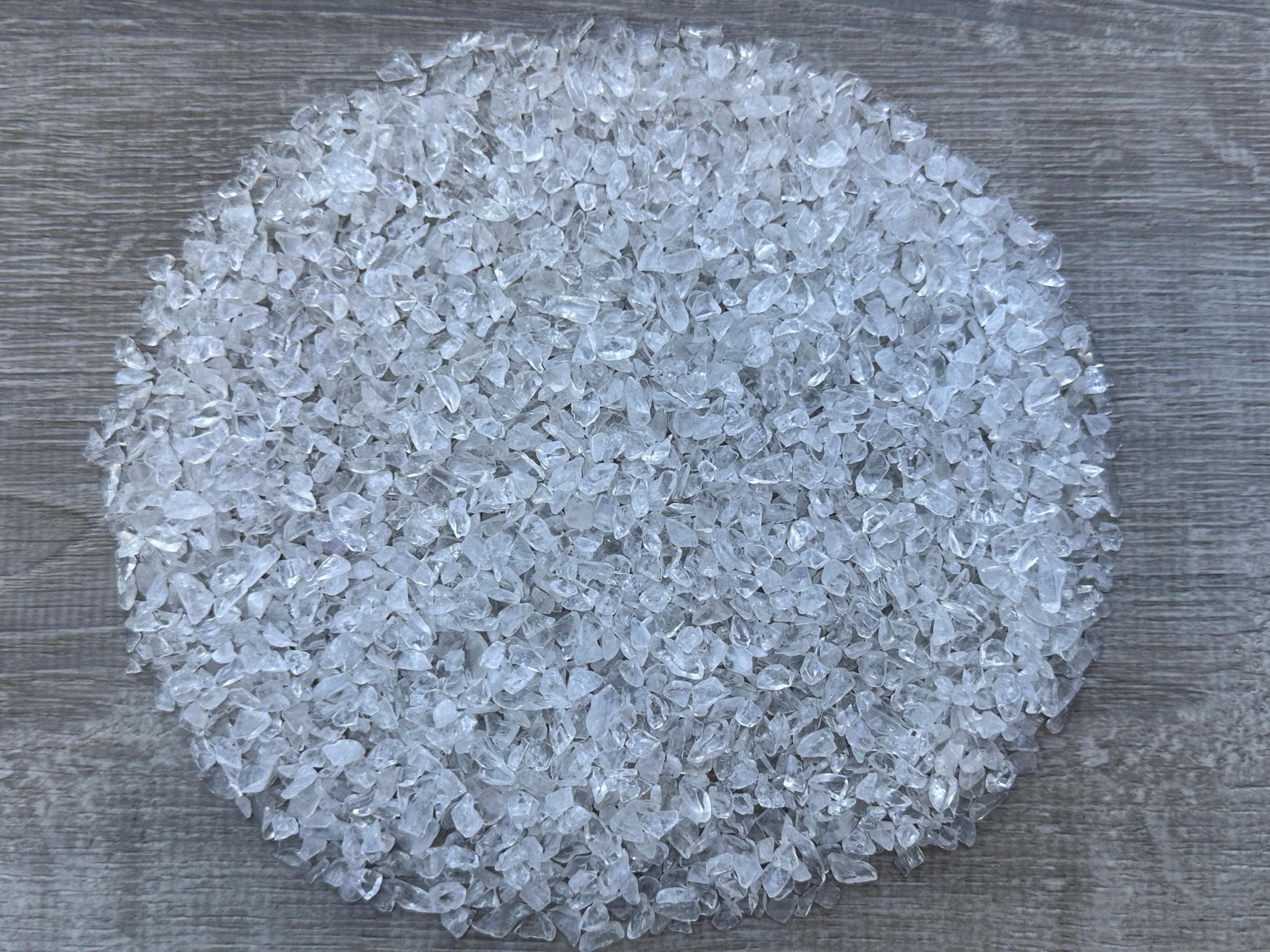 GAF TREASURES 2 oz Lot Citrine Semi Tumbled Gemstone Chips, Crushed Mini Crystals, Undrilled Crystal Chips (Clear Quartz)
