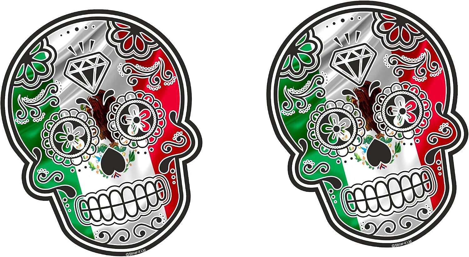 Premium Sugar Skull American Flag Sticker - 4x5 Inch Vinyl Decal, 2-Pack For Bumpers, Toolboxes & More - View #11