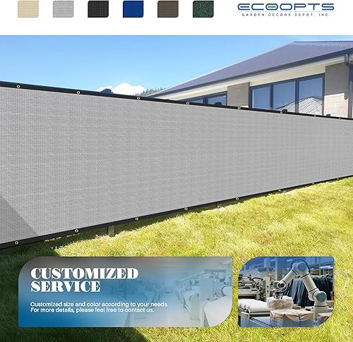 Miniatura 7 de ECOOPTS 6'x40' Pantalla de privacidad para valla con ojales de cobre, apta para vallas comerciales y jardines residenciales al aire libre, bloquea