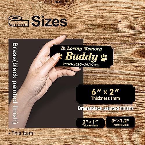 Miniatura 9 de Caramel Sweet Life Placas de nombre personalizadas, placa grabada de latón macizo, placas de trofeo grabadas, placa de nombre personalizada