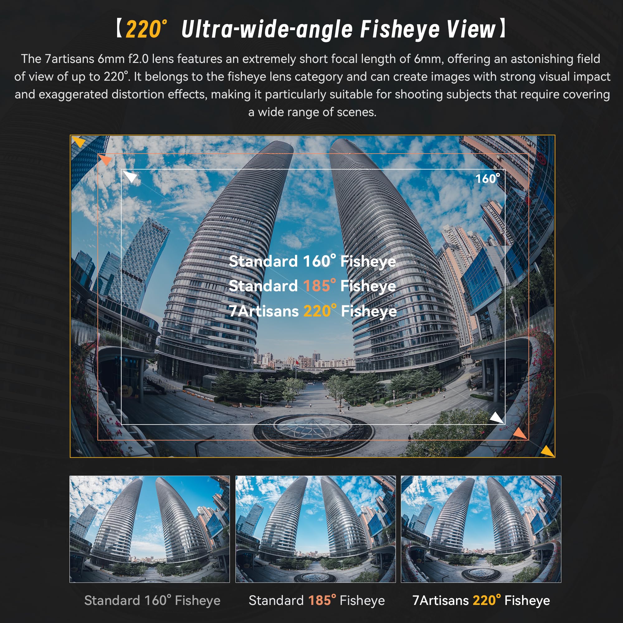 7artisans Obiettivo Fisheye manuale 6mm F2.0 per Fujifilm FX-Mount