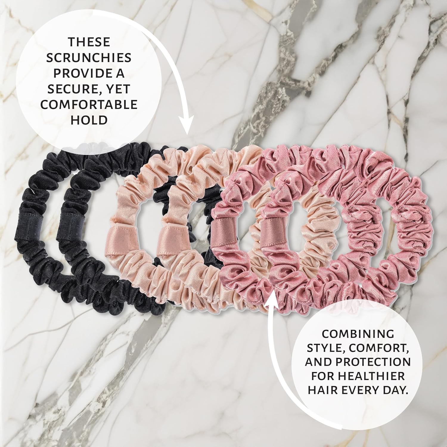 CSL-202 細長め シュシュ 正絹 シルク Mサイズ CSL-202 細長め