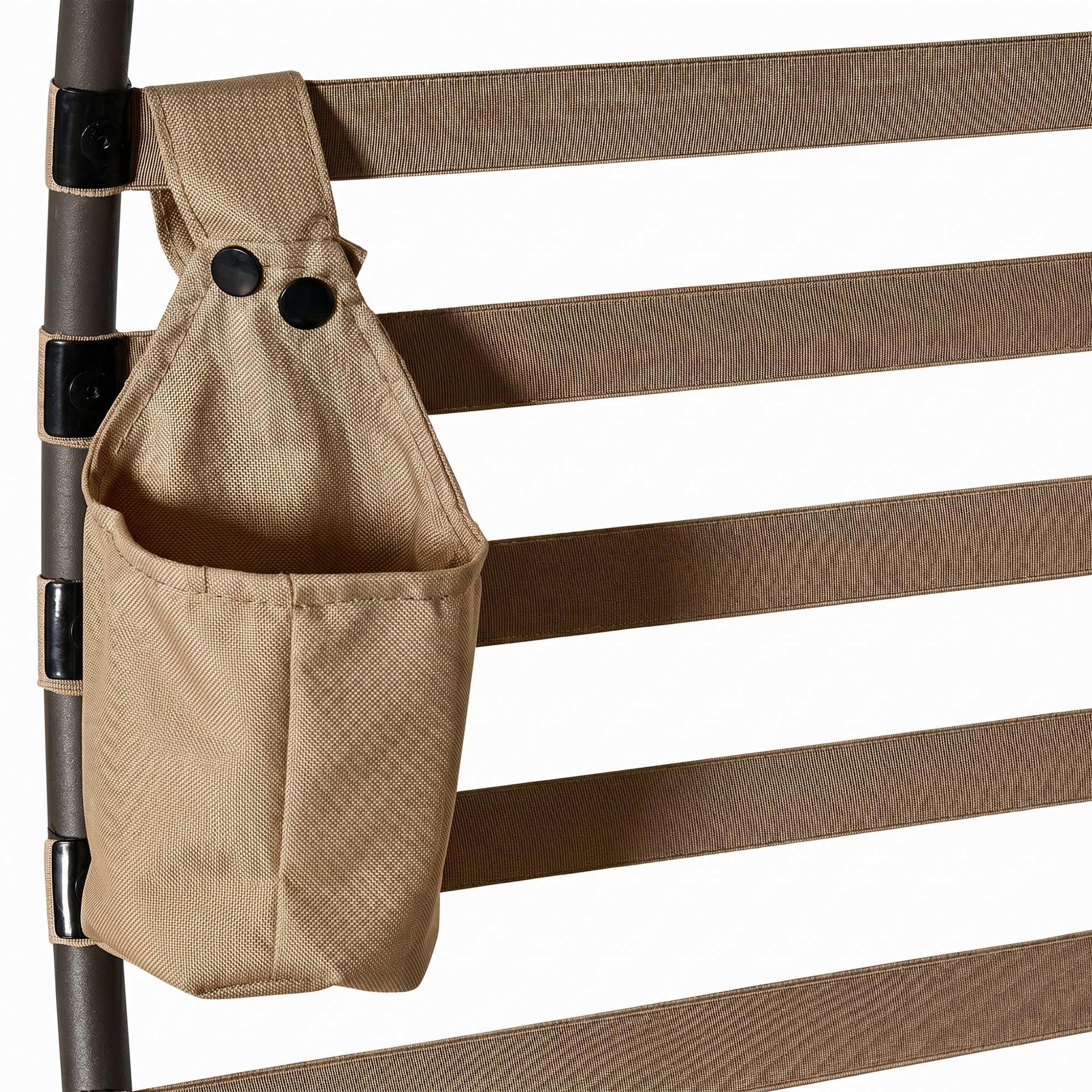 Outsunny Papasansessel mit Kissen Faltbar 118 x 77 x 139 cm Sandbraun | Gartenstuhl, Korb-Stuhl Oval, Loungesessel, Korbsessel Outdoor, für Balkon Terrasse Indoor, Stahl