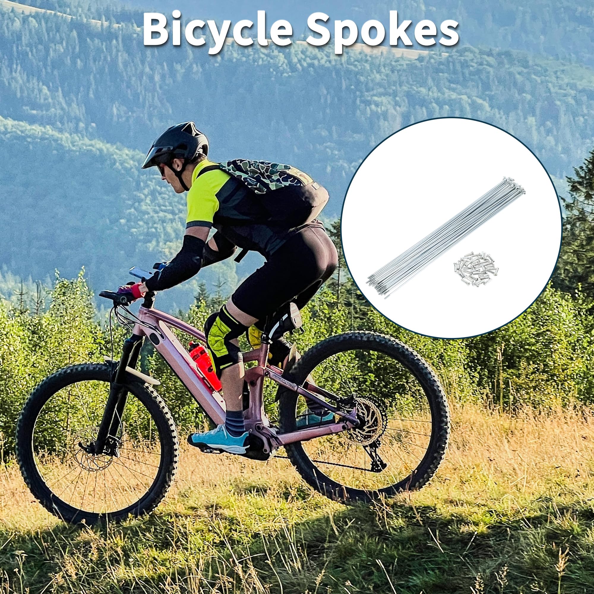 Szprychy rowerowe szprychy rowerowe w srebrnym odcieniu 1 zestaw 14 g 280 mm długość stal węglowa ocynkowana