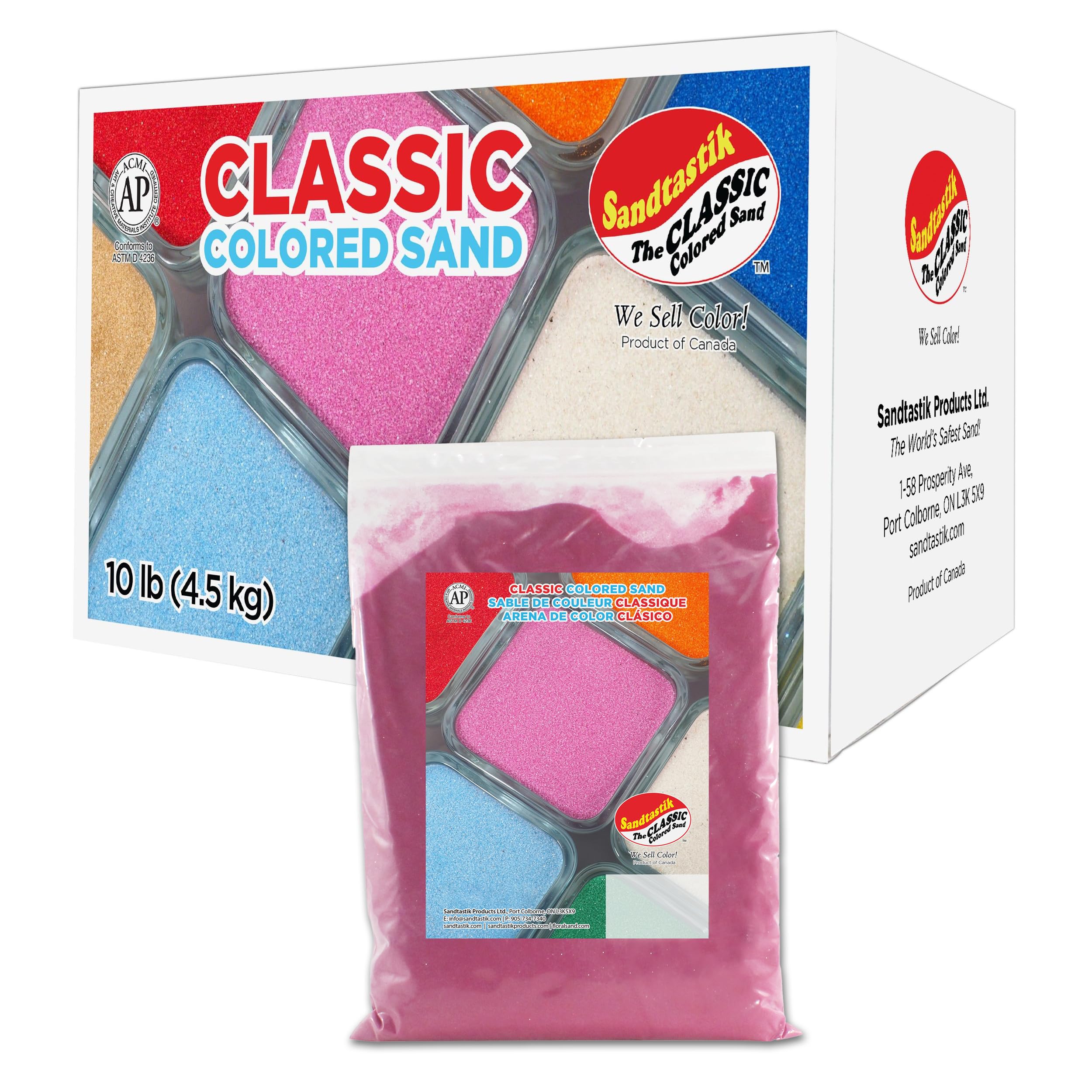 Sandtastik Mauve Classic Colored Sand 10 Lb Box Vibrant Fine