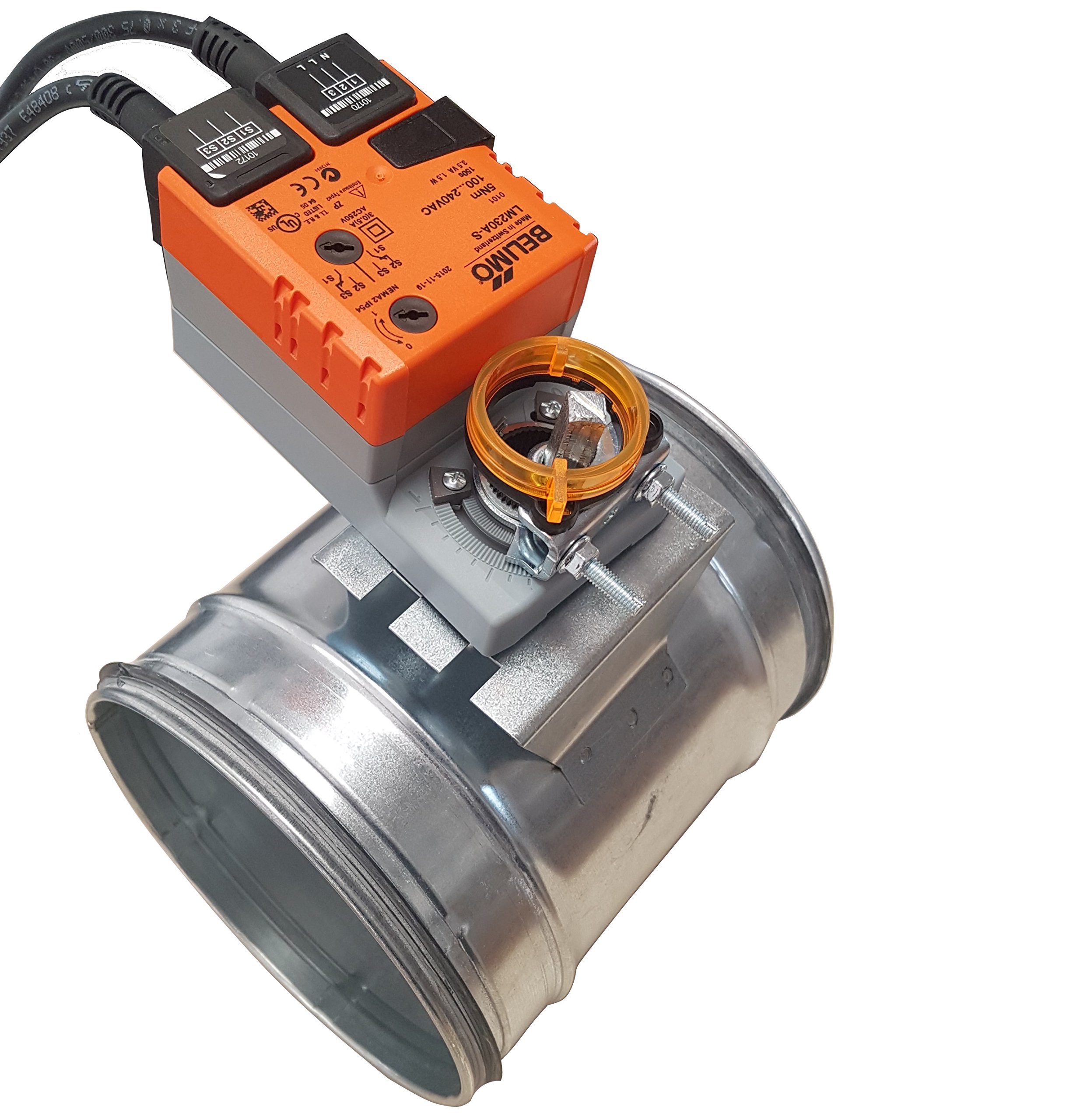 Intelmann Belimo LMC230A-S - Válvula de mariposa (diámetro 80 mm, interruptor auxiliar integrado, 230 V CA)