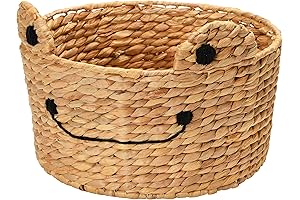 Frog Wicker Basket - 15 x 15 x 11 Inch Hand-Woven Basket