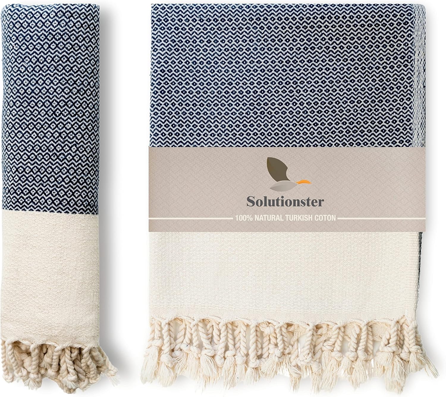 Turkish Hand Towels for Bathroom Set of 2 Made of EcoFriendly, Ultra