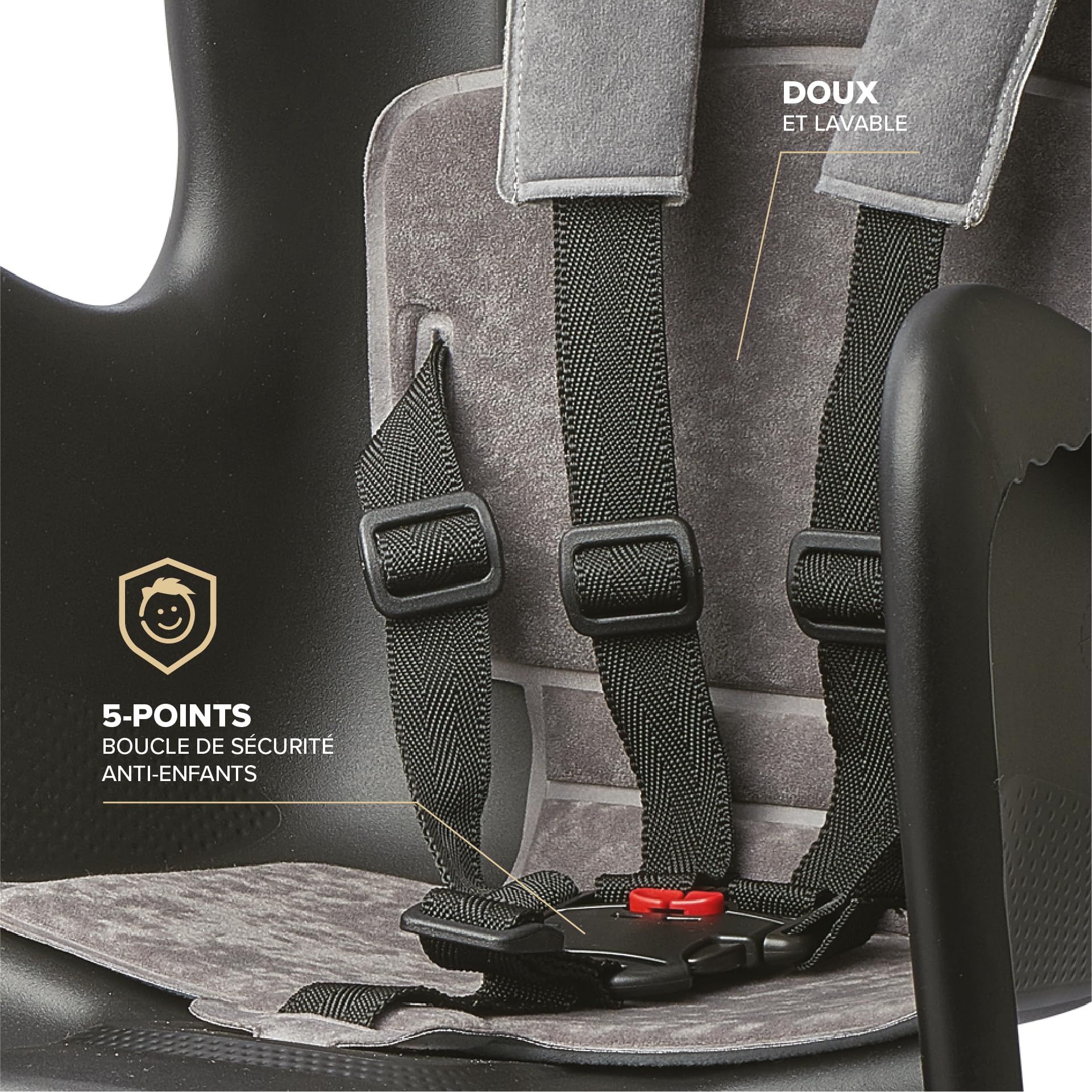 Polisport 8632000005 Bilby Maxi FF – Siège Vélo Enfant Arrière sur Cadre 9 Mois–6 Ans, Jusqu’à 22 Kg, Siège Bébé Vélo Sécurisé Et Confortable, Siège Enfant Vélo, Noir/Gris Foncé